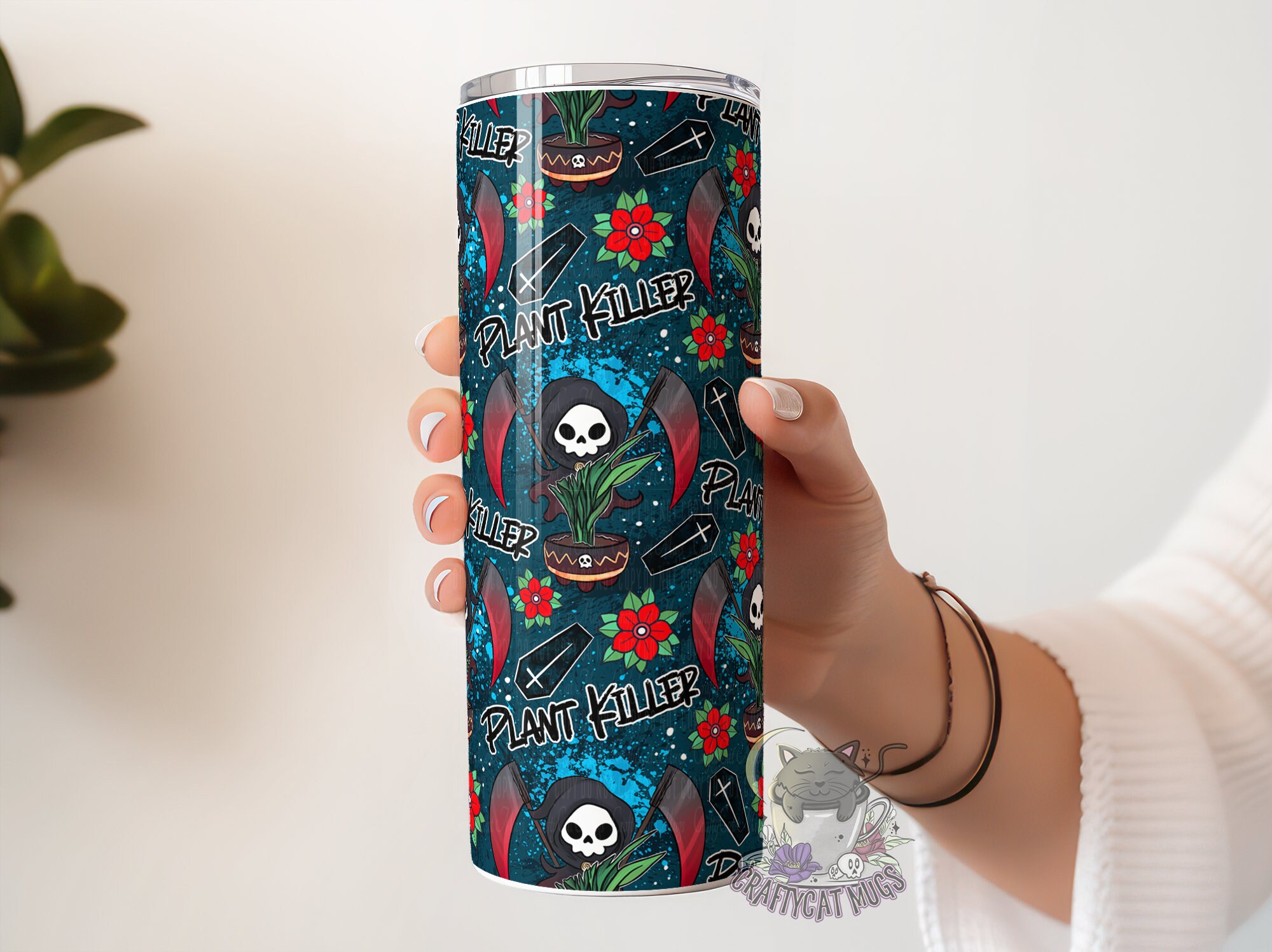 Plant Killer Tumbler | Spooky Halloween Tumbler | Cute Garden Halloween Cup