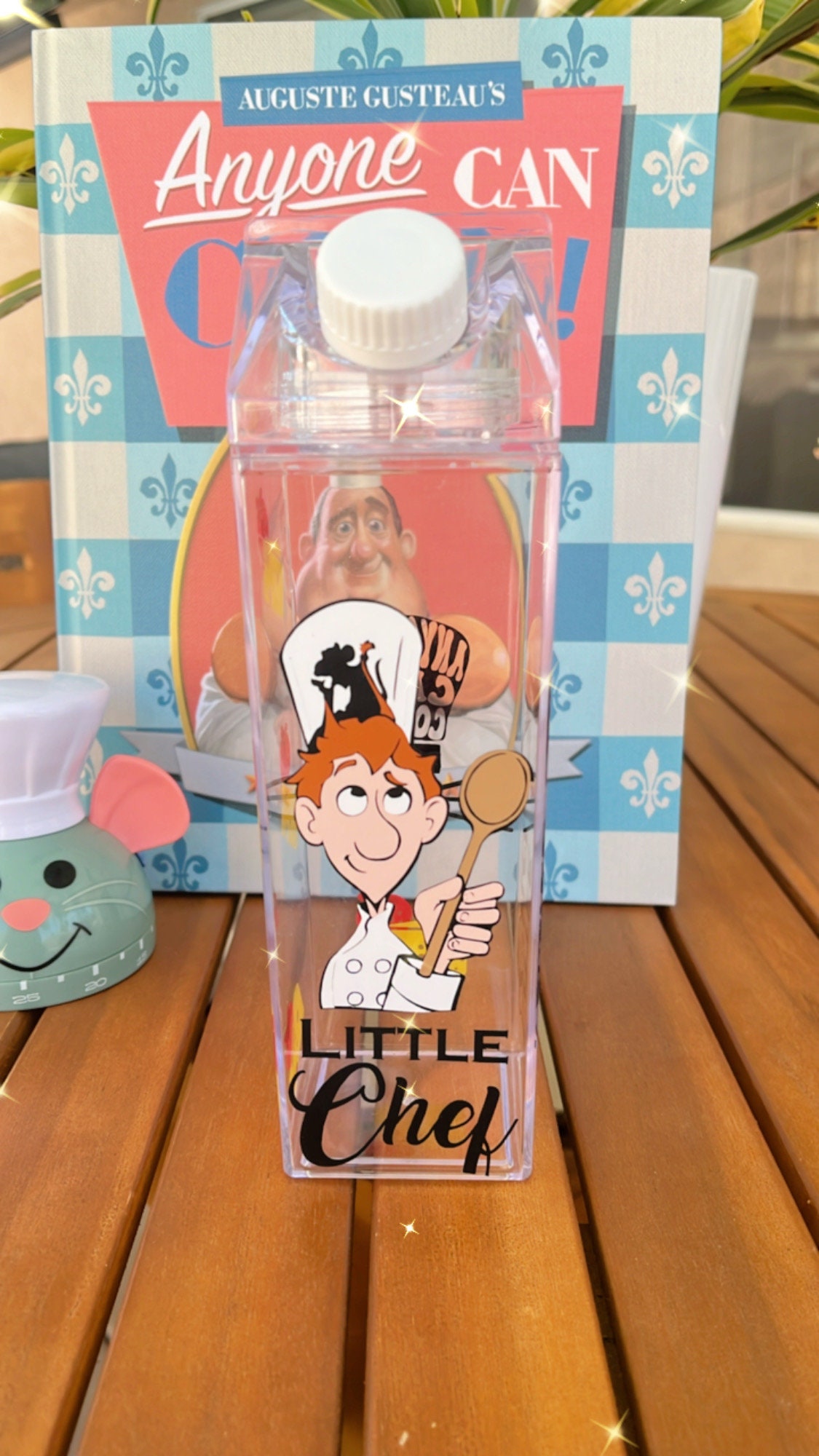 Anyone can cook water bottle, little chef tumbler, Ratatouille, custom cups, custom tumbler