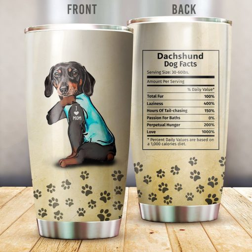 Dachshund I Love Mom Vr2 Stainless Steel Insulated Tumbler Cups, Dad Day Gifts, 60Th Birthday Gift Ideas, Gift For Mother, Gifts To Grandpa