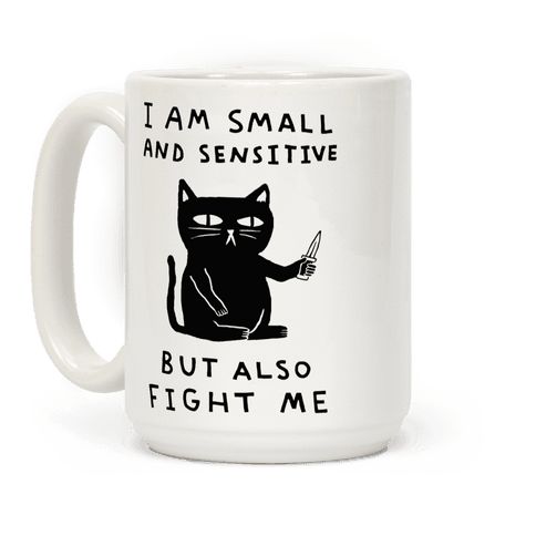 LookHUMAN I Love My Cat Opossum White 15 Ounce Ceramic Coffee Mug