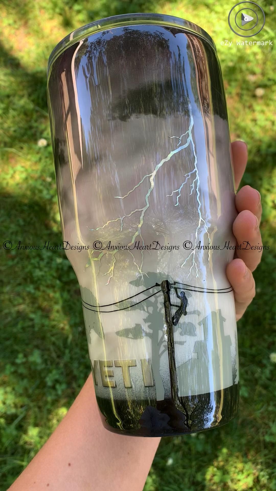 Lineman Storm Theme Yeti Tumbler