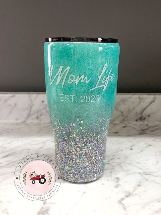 Mom Life Glitter Tumbler