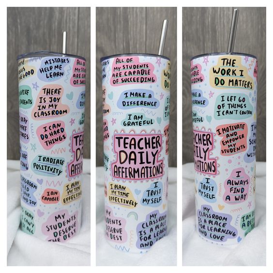 Teacher Affirmations Tumbler, Back to School Teacher Tumbler, Teacher Drinking Tumbler