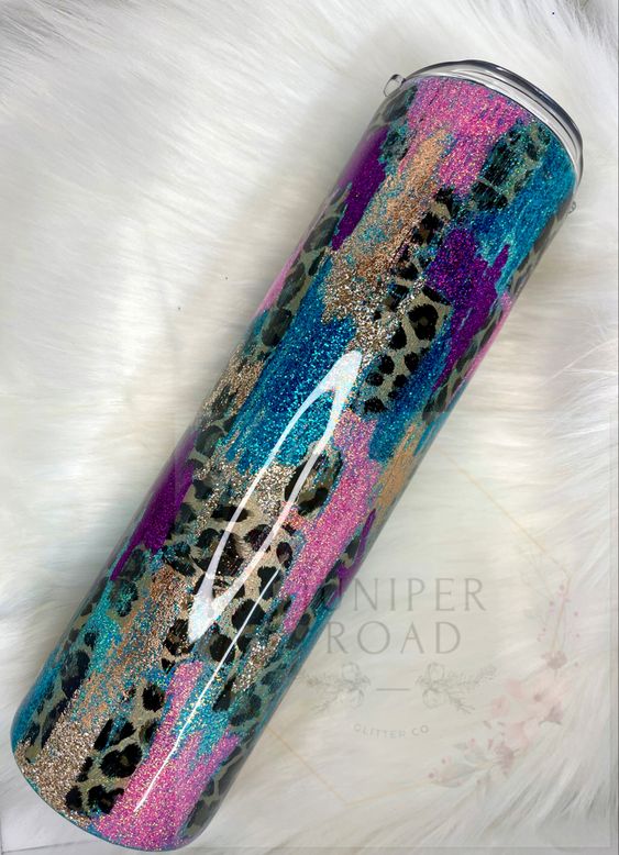 Brushstroke Foil And Glitter Tumbler