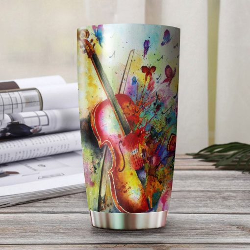 Violin Art Stainless Steel Tumbler, Gifts For Mom, Gifts For Dad From Daughter, 60Th Birthday Ideas, Birthday Gift, Mother’S Day Gifts