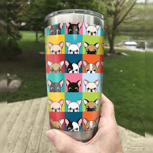 French Bulldog Steel Tumbler, Gift For Parent, Birthday Gift For Girlfriend, Gift Ideas For Wife, Best Gifts For Mom, New Dad Gifts