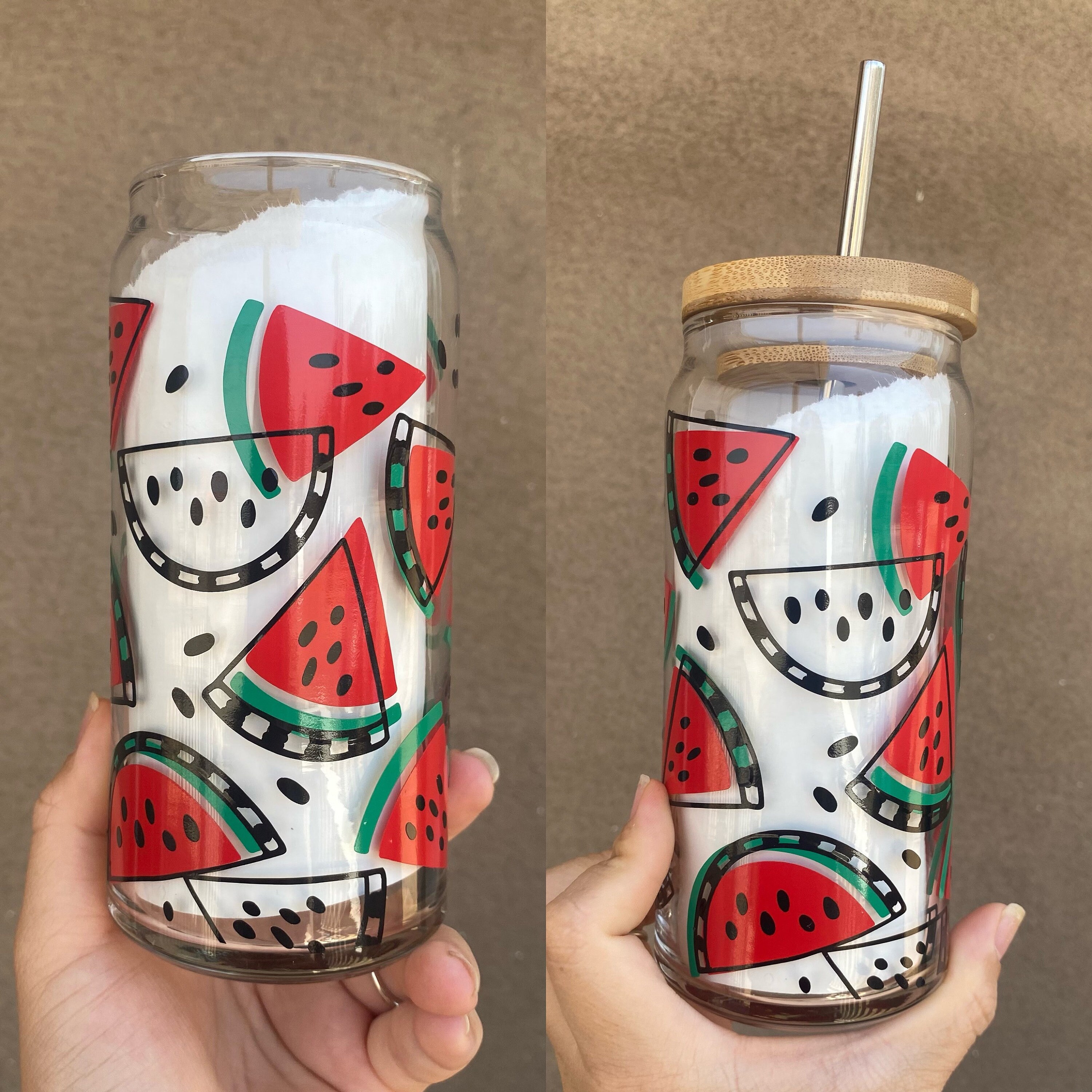 Watermelon Beer Glass Can, Watermelon Glass Can, Libbey Beer Glass Can, Watermelon Wrap Svg, Fruit Tumbler, Iced Coffee Cup, Watermelon Cup