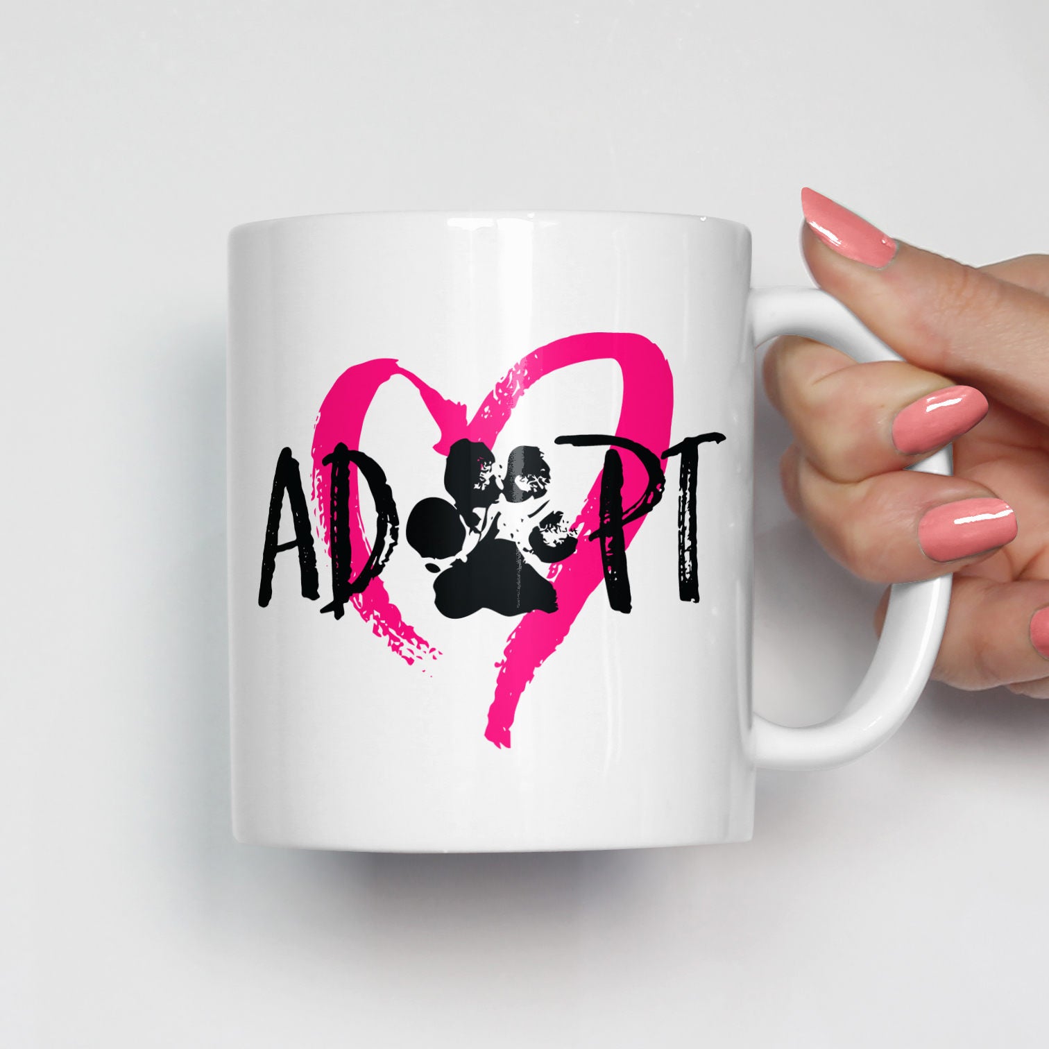 Pet Adoption Mug, Pet Mug, Adopt Don’t Shop Mug, Pet Gift, Animal Mug, Shelter Pet Mug, Paw Print Mug, I Love My Pet Mug, Coffee Mug 0158