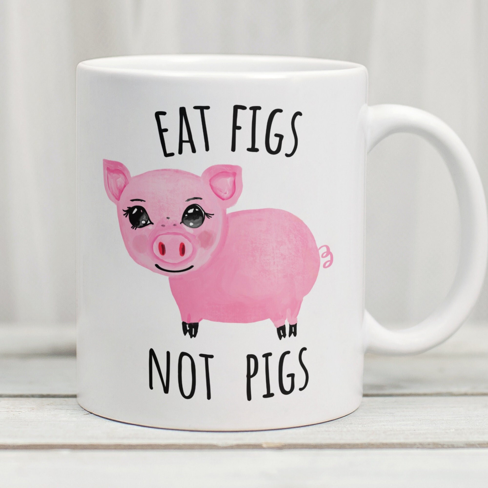 Vegan Coffee Mug, Funny Vegan Mug, Gift For Vegan, Vegan Gifts, Funny Pig Mug, Pig Coffee Cup, Pig Lover Mug