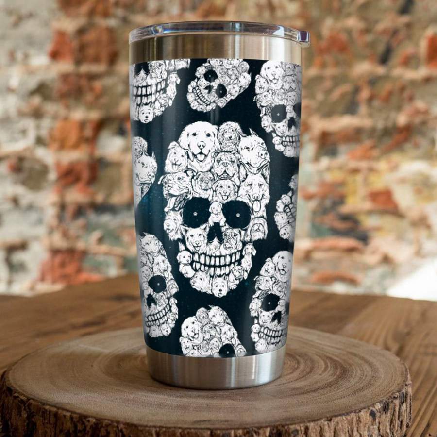 Dog Skull Steel Mug Stainless Steel Tumbler Cup , Dog Steel Tumbler