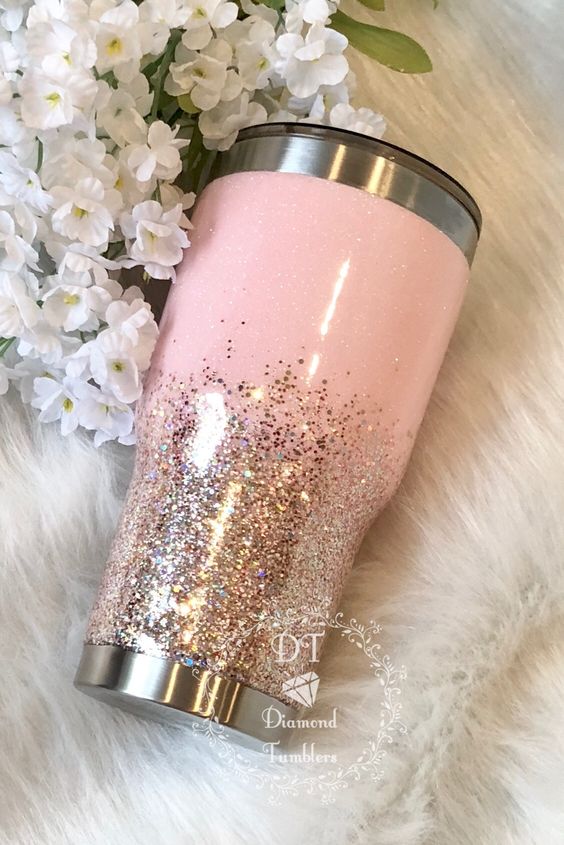 Pink Glitter Tumbler