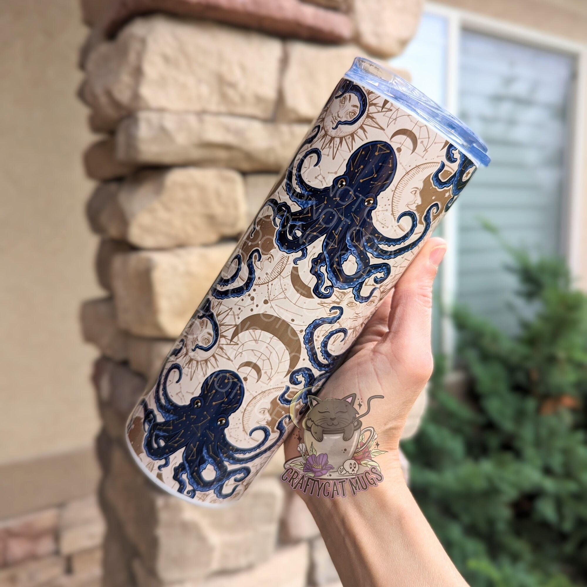 Beautiful Octopus Celestial Scene Tumbler | Celestial Tumbler | Octopus Cup