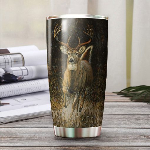 Deer Hunting Art Stainless Steel Tumbler, Gift Ideas For Mom, 80Th Birthday Gift Ideas, Gift For Brother, Mother’S Day Gifts, Good Gifts For Mom