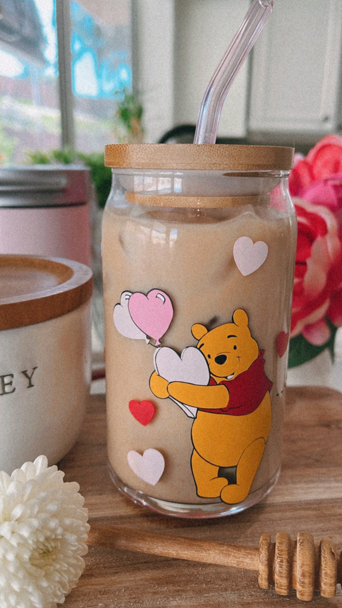 Pooh glass cup