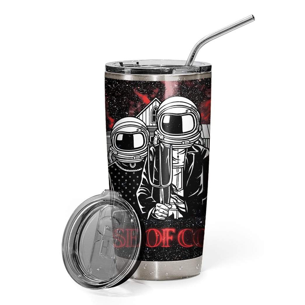 3D Astramericans Ghothic Black Glitter Custom Design Vacuum Insulated Tumbler