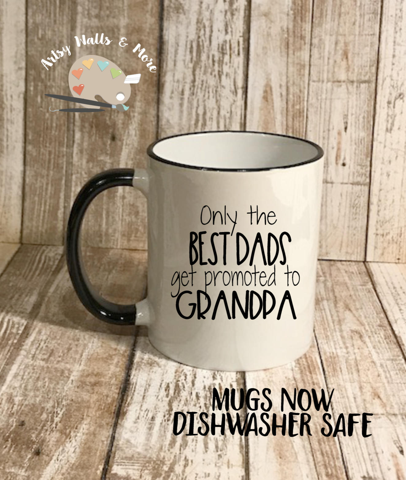 Only the best dads get promoted to Grandpa, Grandpa baby announcement gift New grandpa gift idea Grandpa Baby reveal Best grandpa coffee cup