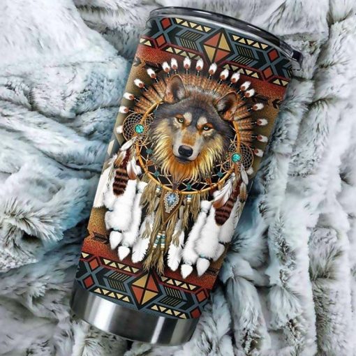 Native American Wolf Stainless Steel Tumbler 20Oz