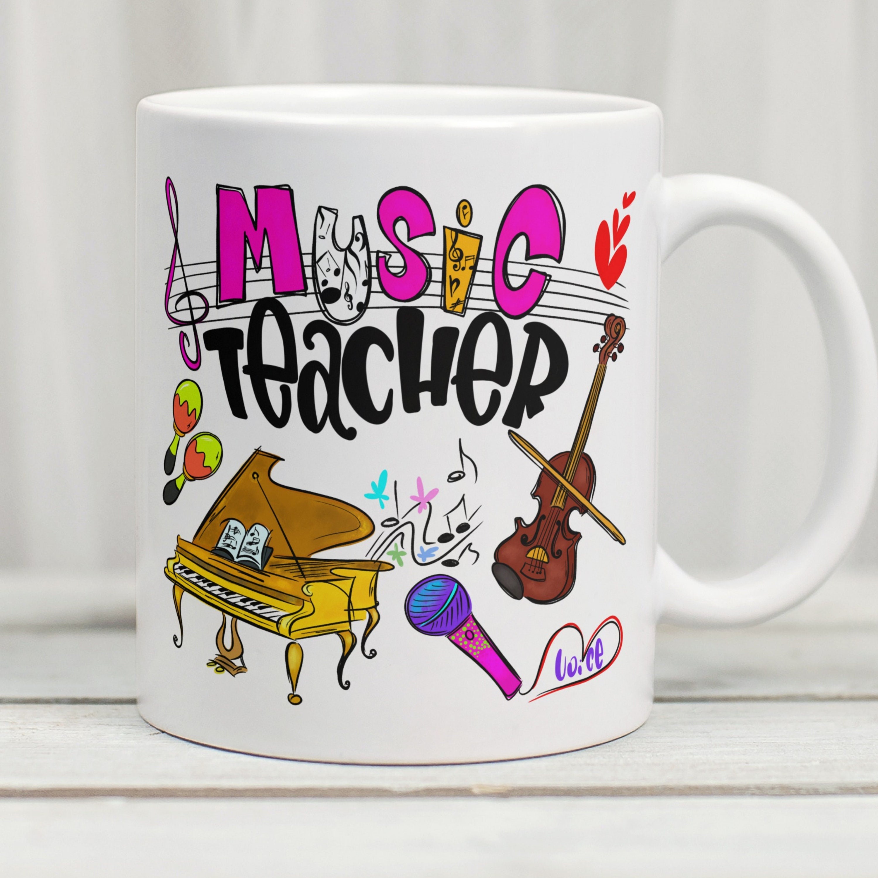 Music Teacher Mug, Music Teacher Coffee Mug, Music Teacher Gift, Musicians Gift, Gifts For Music Teacher, School Leavers Gift Music