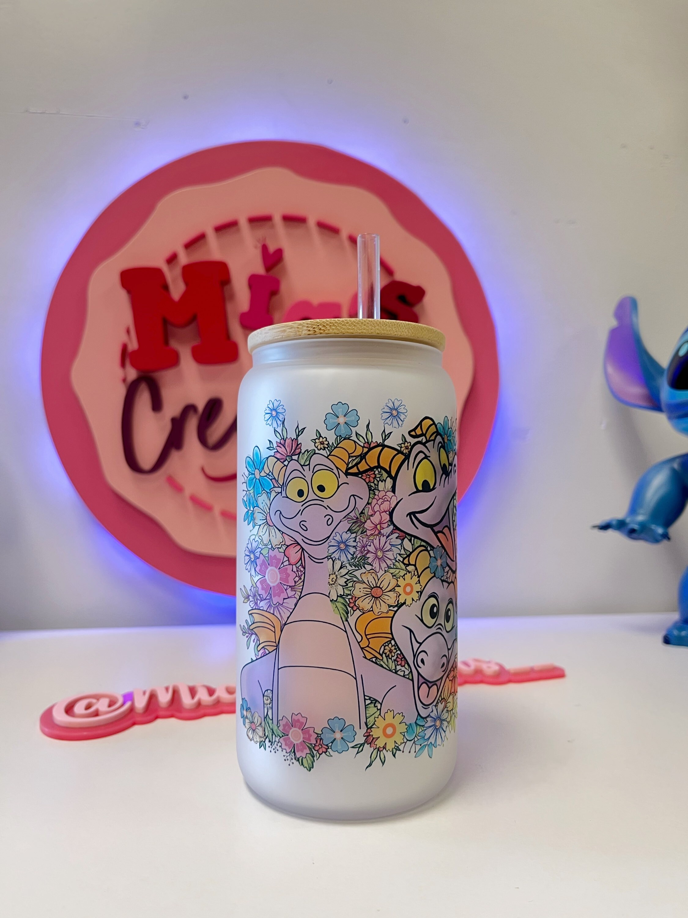 Figment spring frosted glass can, custom glass can, Figment glass can