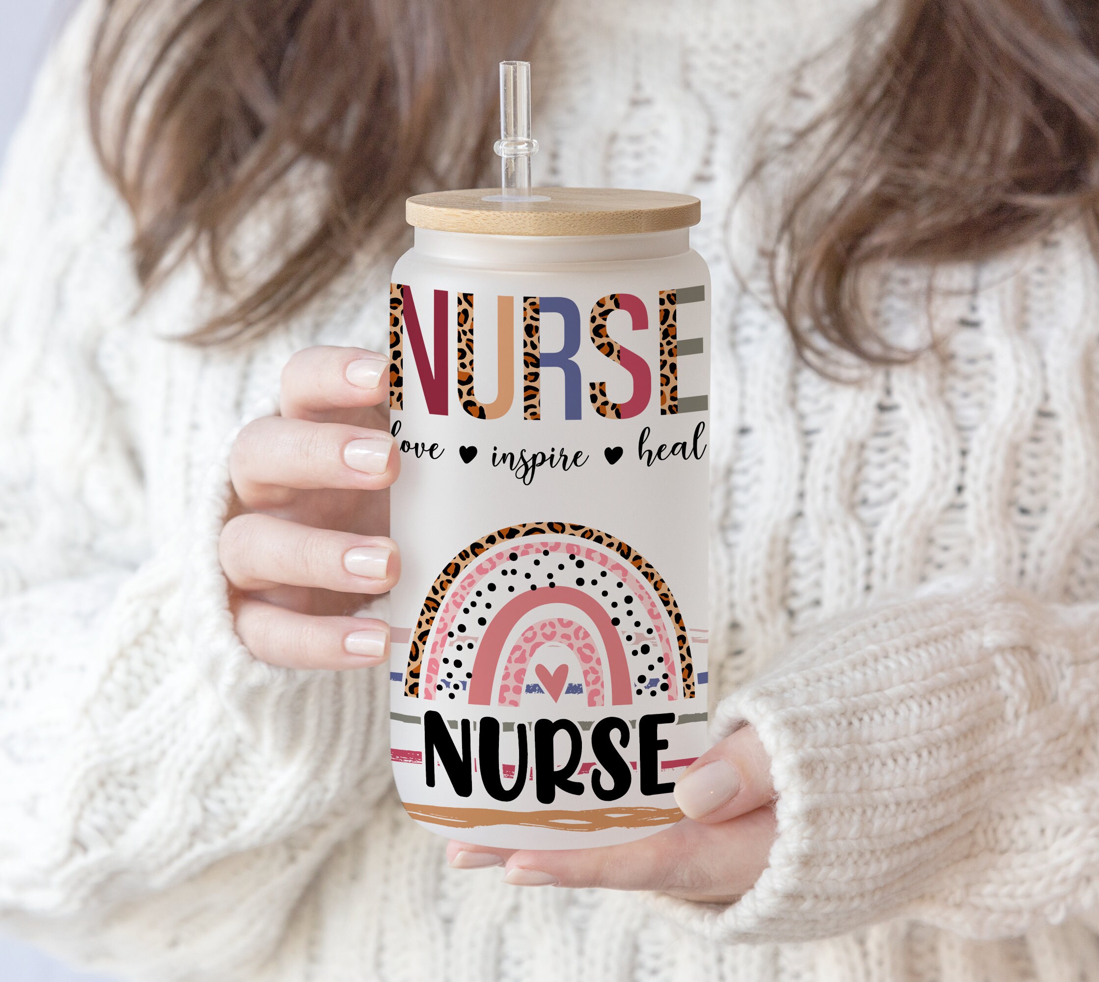 16 oz Libbey Glass Can Nursing Sublimation Skinny Nurse Healthcare Designs Gift for Nurse , Mother’s Day ,Nurse nutrition facts PNG Digital