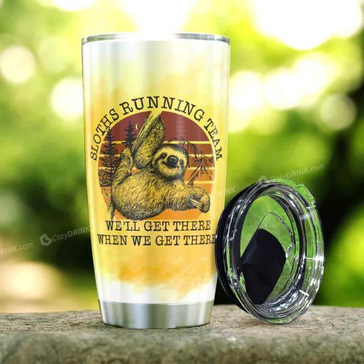 Sloth Running Team Stainless Steel Tumbler