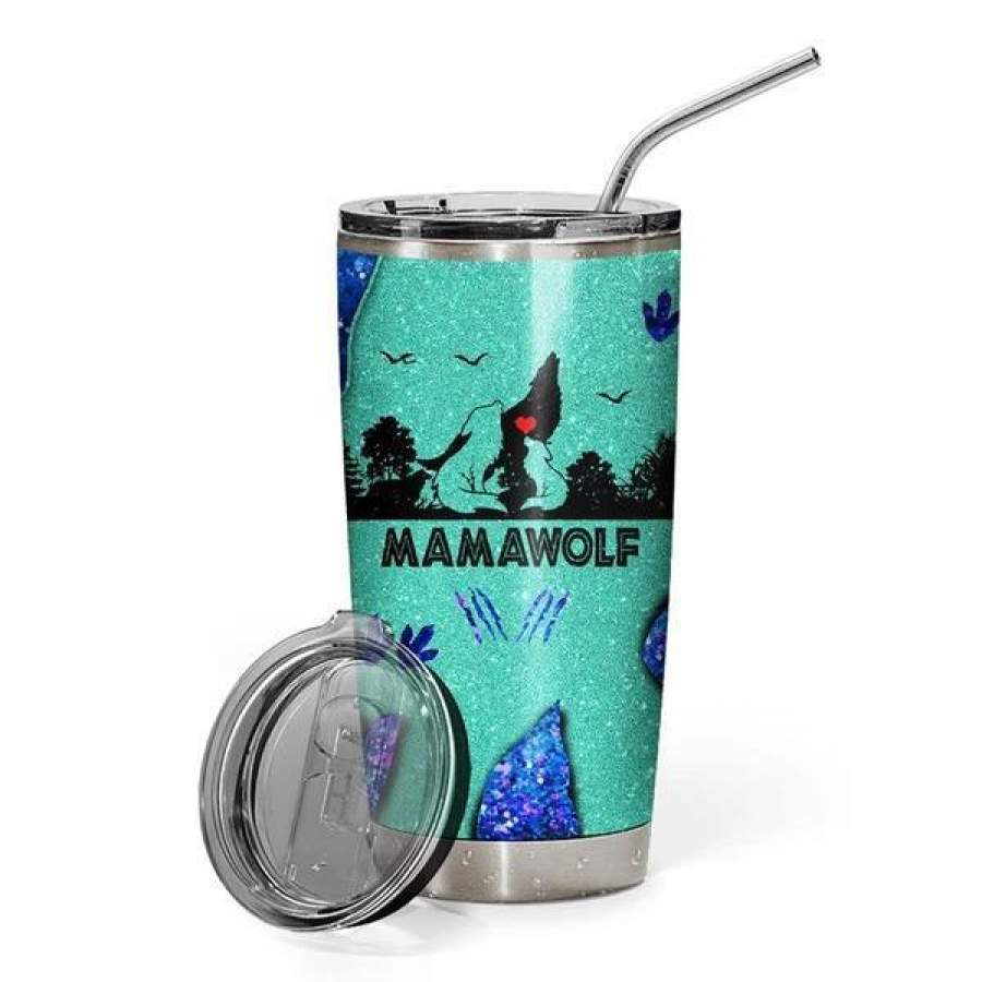 Gearhuman Mama Wolf Steel Mug Stainless Steel Tumbler Cup 20 Oz, Gearhuman Mama Wolf Steel Tumbler