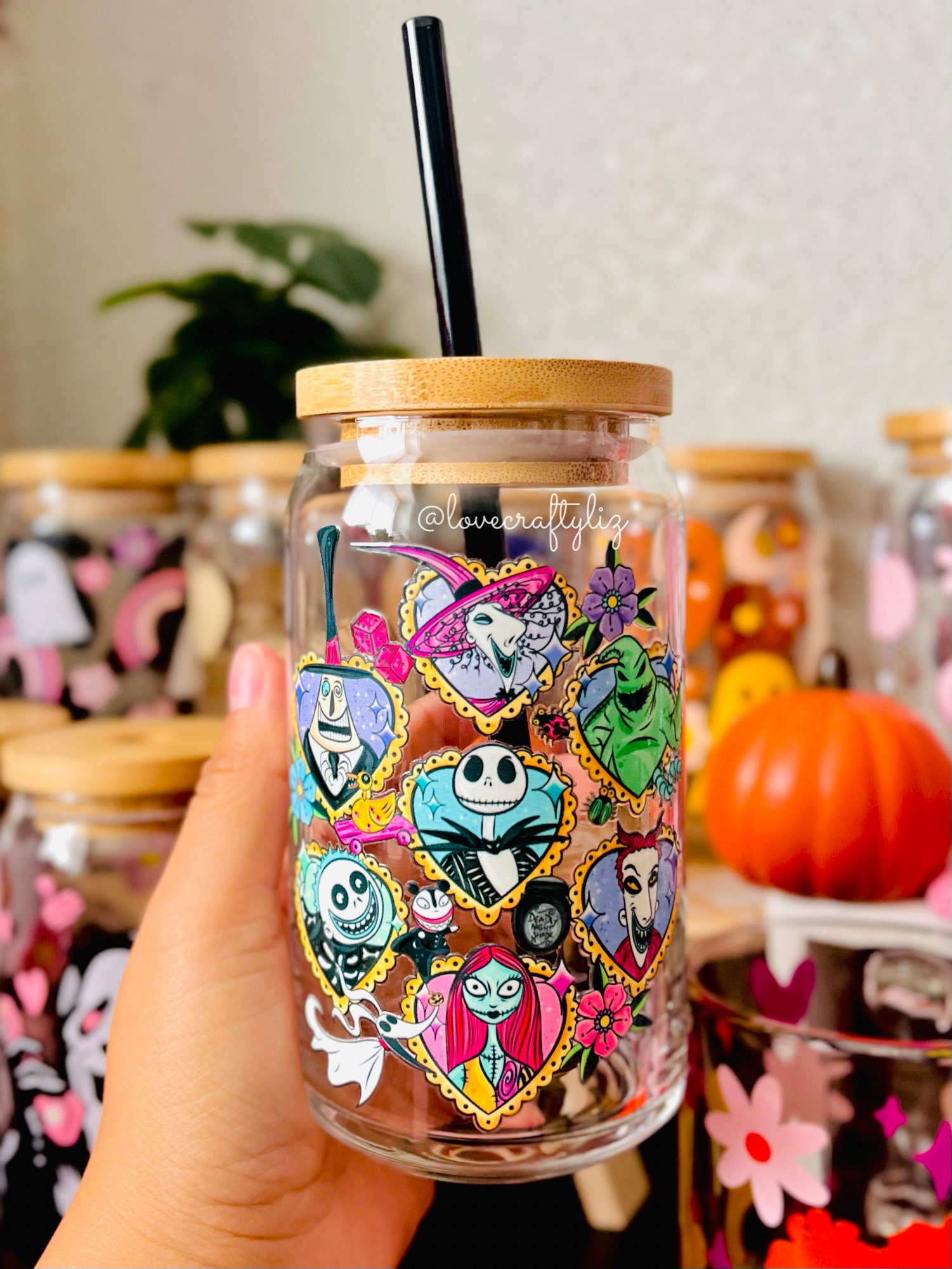 The Nightmare Before Christmas 16 oz Beer Can Glass | Jack Skellington Cup | Sally | Oogie Boogie | Gift | Halloween Spooky