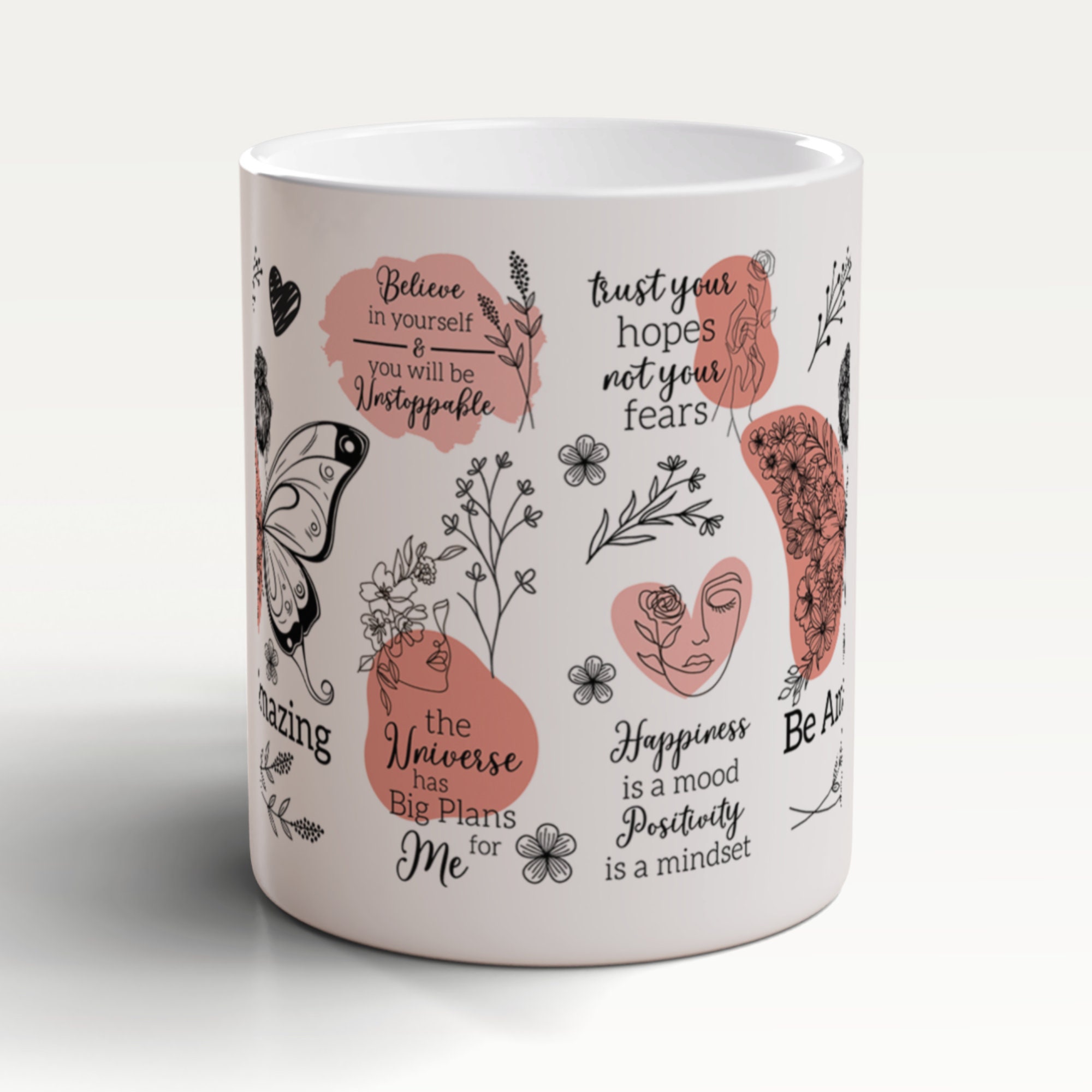 Be Amazing Mug, Affirmation Mug, Boho Mug, Positivity Mug, Quote Mug