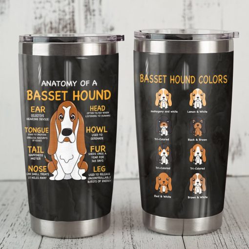 Basset Hound Dog Steel Tumbler, Father’S Day Gifts, Mother’S Day Gift Basket, Gift For Grandparent, Gift For Friend, Mom Christmas Gifts