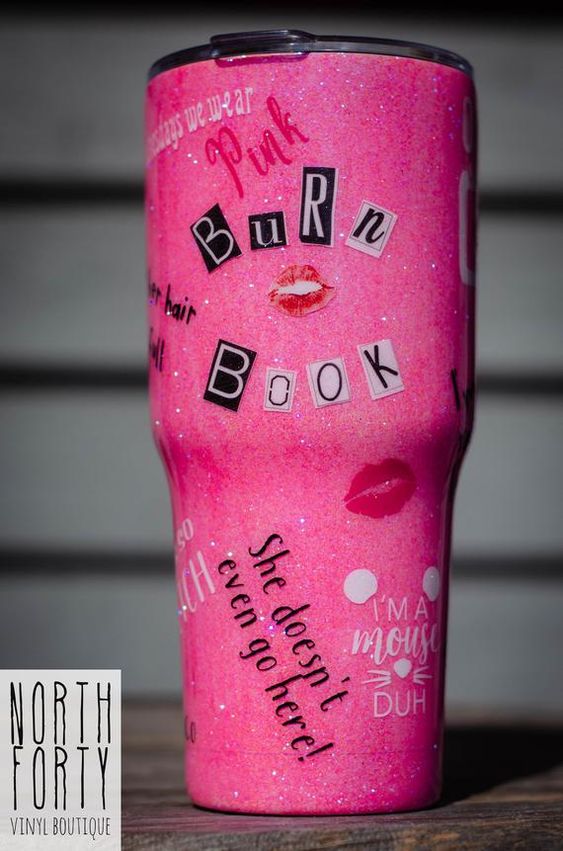 Mean Girls Glitter Tumbler Mean Girls Tumbler Burn Book Tumbler