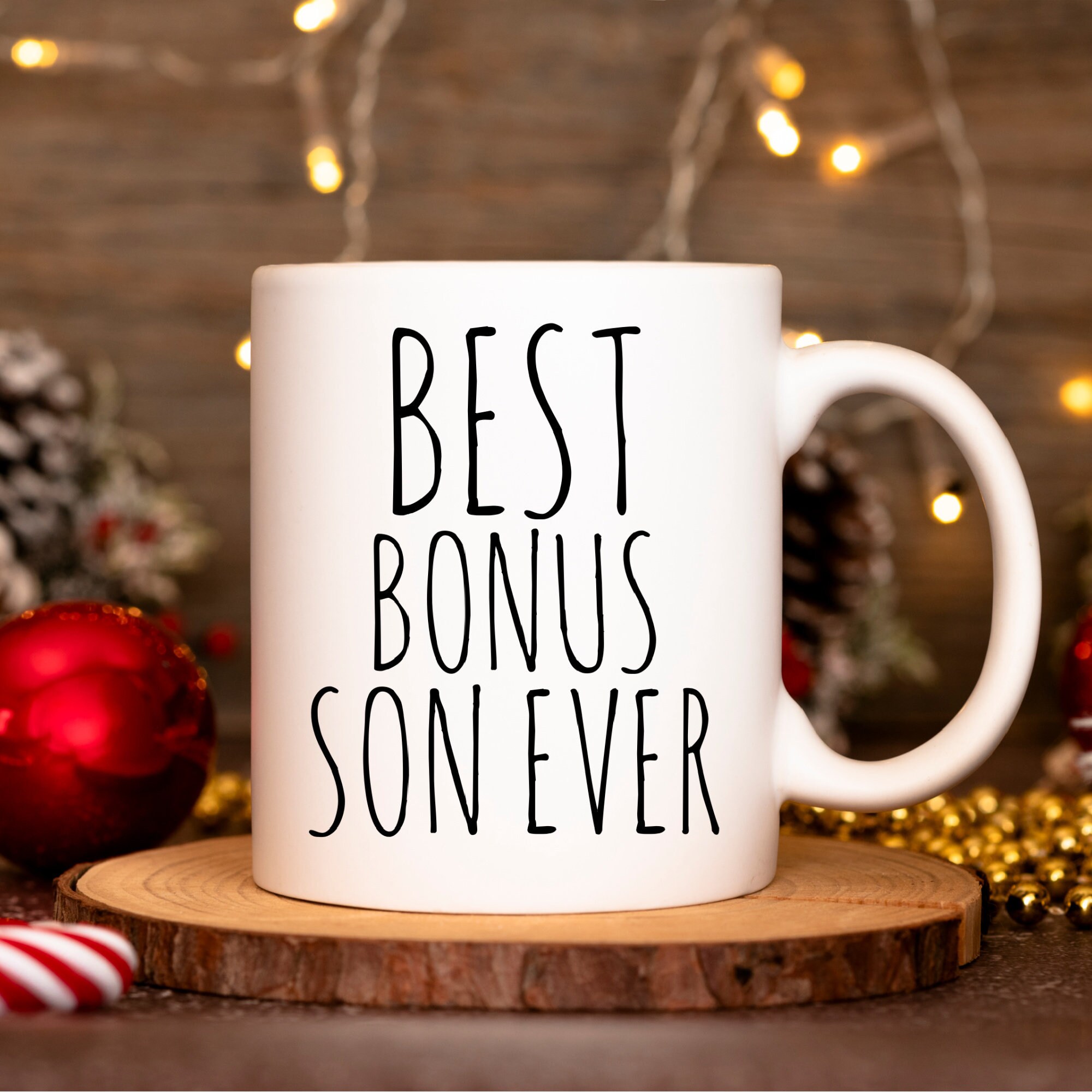 Best Bonus Son Ever Mug, Funny Bonus Son Gift, For Bonus Son Coffee Mug, From Bonus Mom, Bonus Son Wedding Gift, Bonus Son Birthday Gift