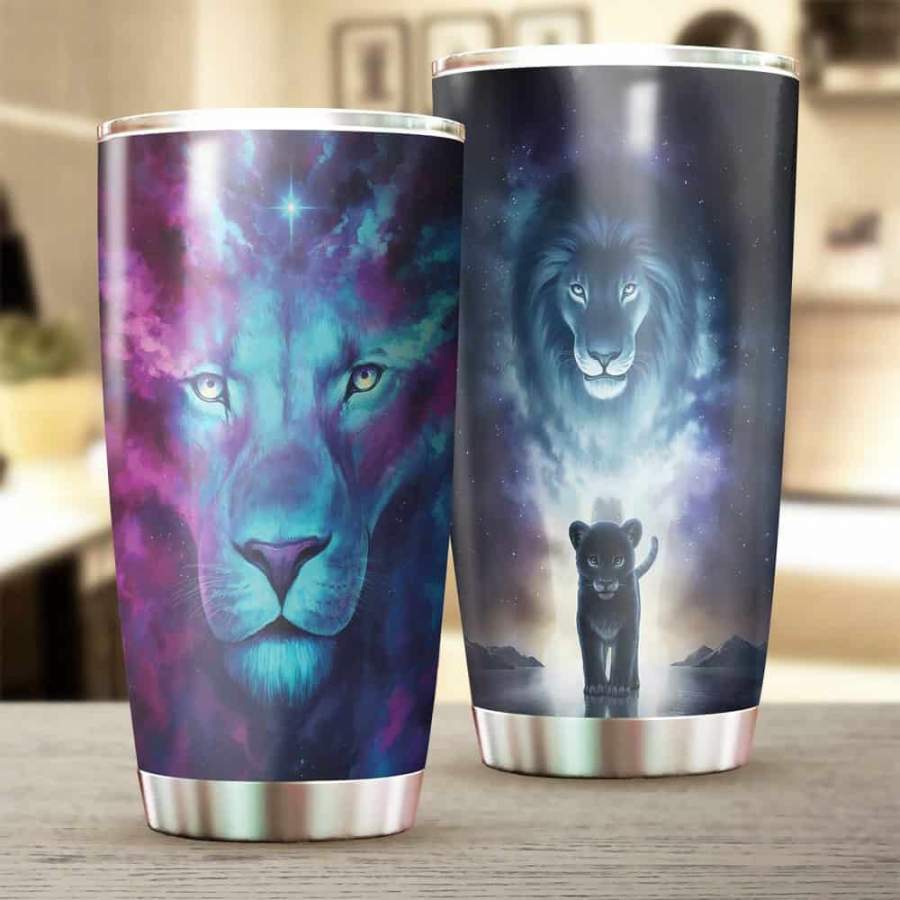 Tumbler 20 Oz] Lion Stainless Steel Tumbler, Lion Stainless Steel Mug Animal Father’s Day gifts, Mother’s Day gift