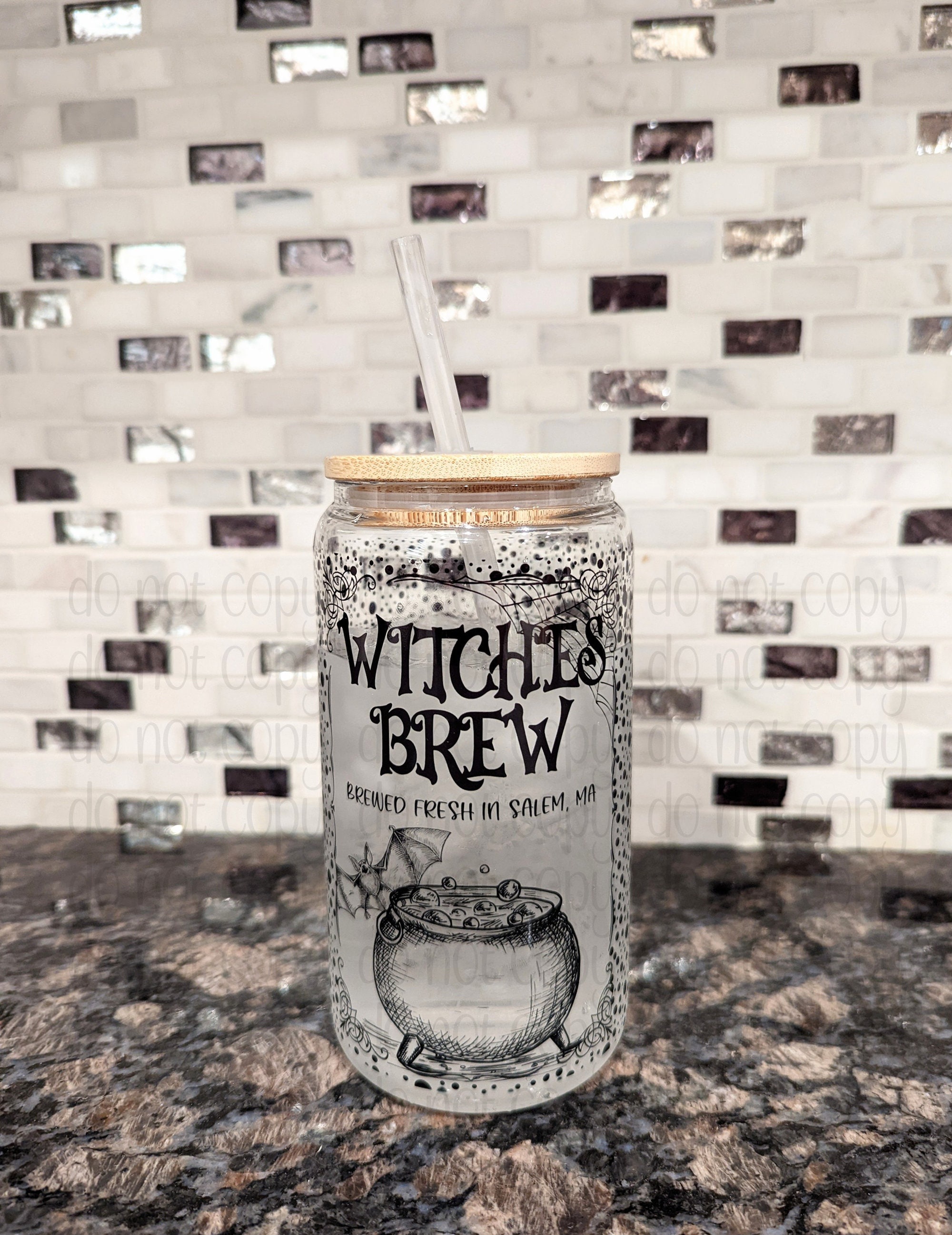 Glass Can | Iced Coffee Cup | Witches Brew | Witchy Gifts | Halloween Cup