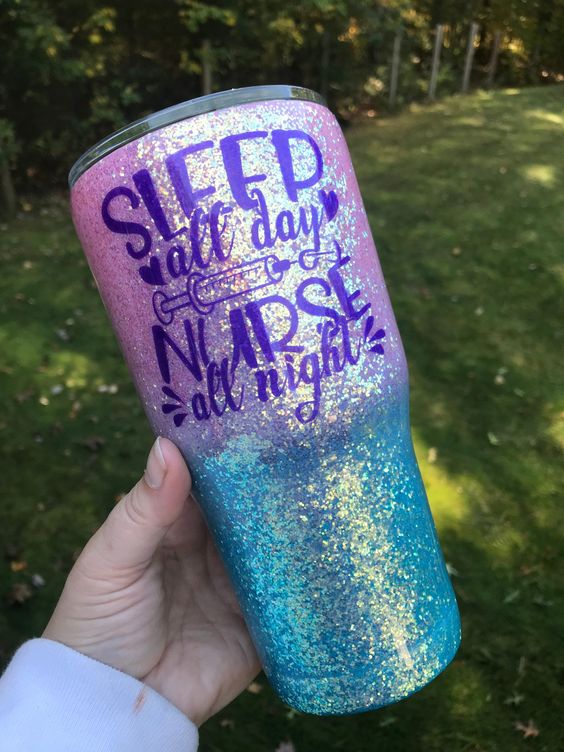 Sleep All Day Nurse All Night Tumbler