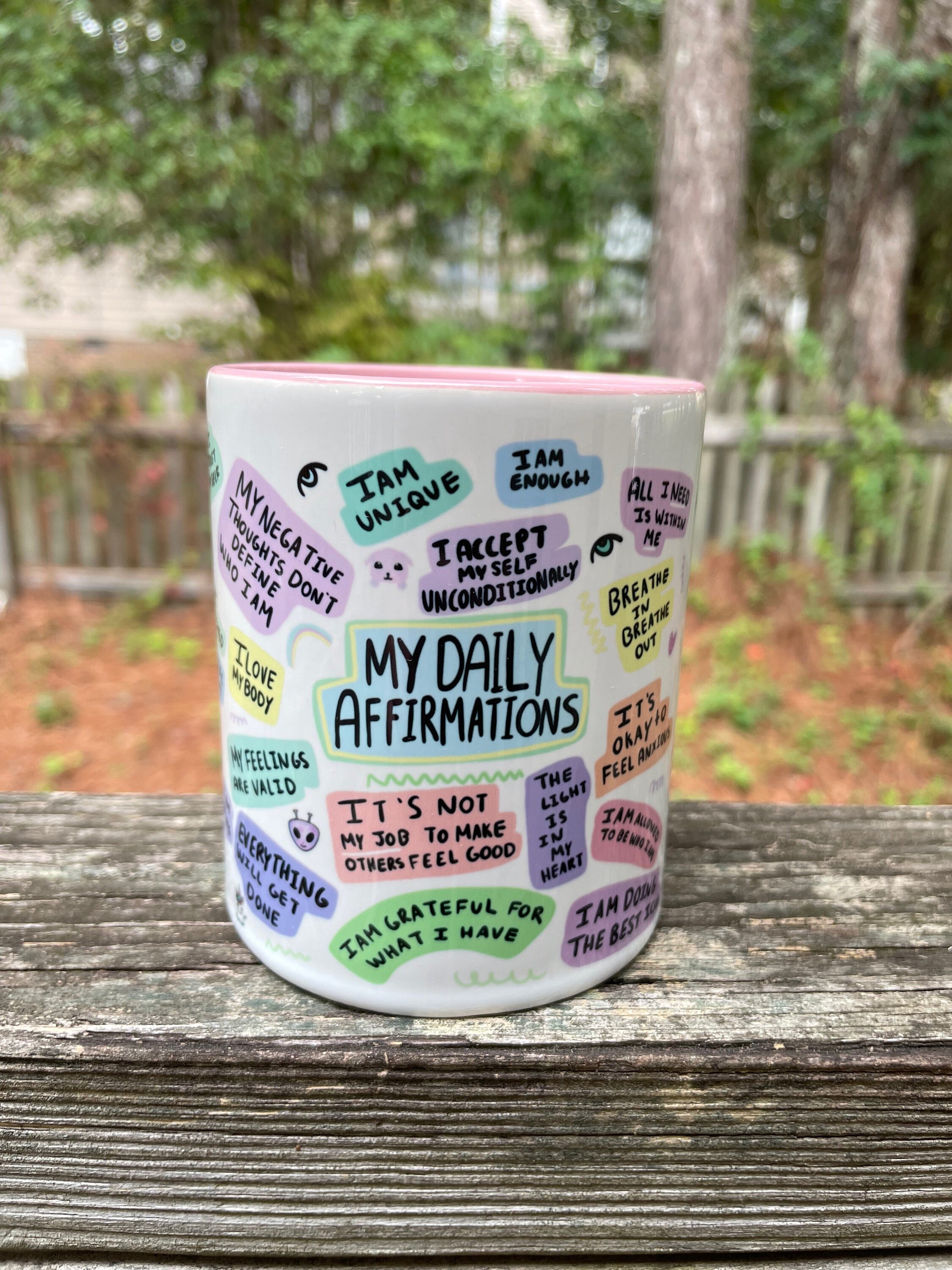 Daily Affirmations, Affirmations Mug, Motivational Mug, Self Care Mug, Self Love Mug Positive Quote Mug, Mugs with Sayings Gift for Daughter