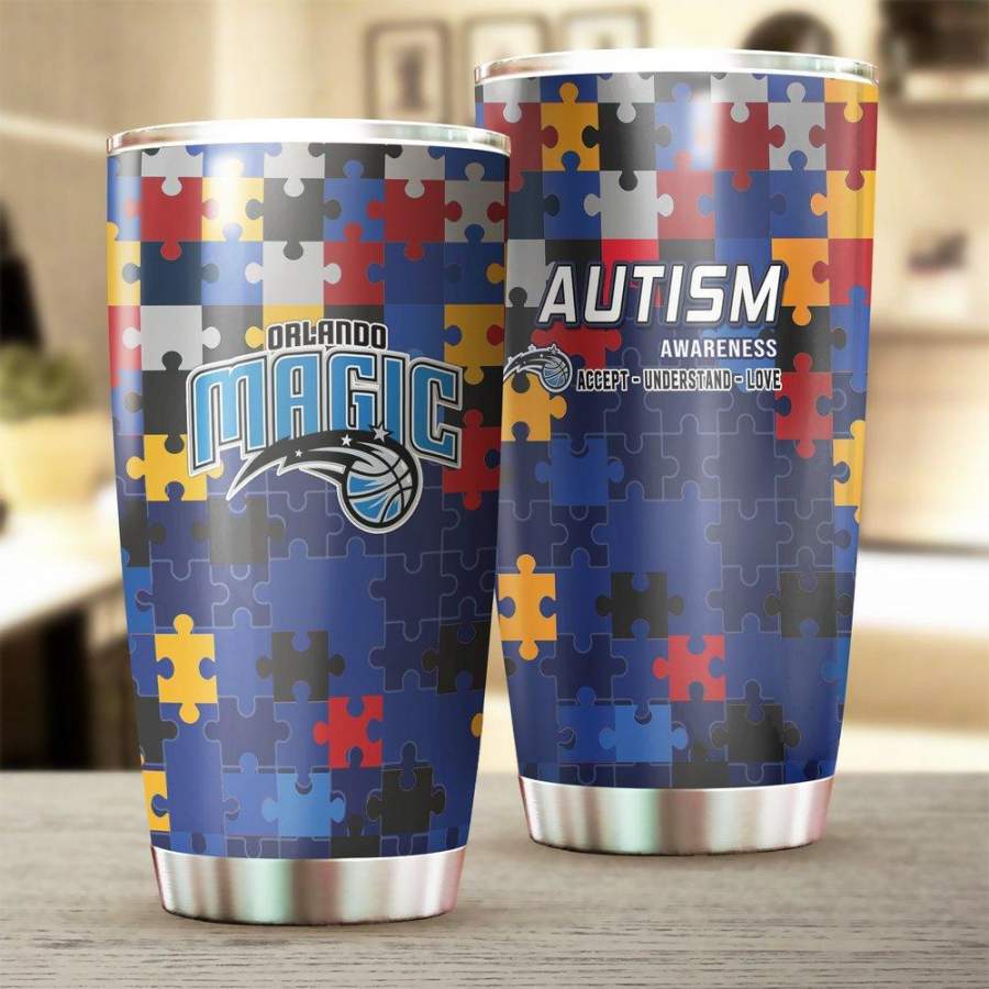 [Stainless Steel Tumbler 20 Oz] NBA114 Orlando Magic Stainless Steel Tumbler, Orlando Magic Steel Mug Autism Father Day gift, Mother Day gift
