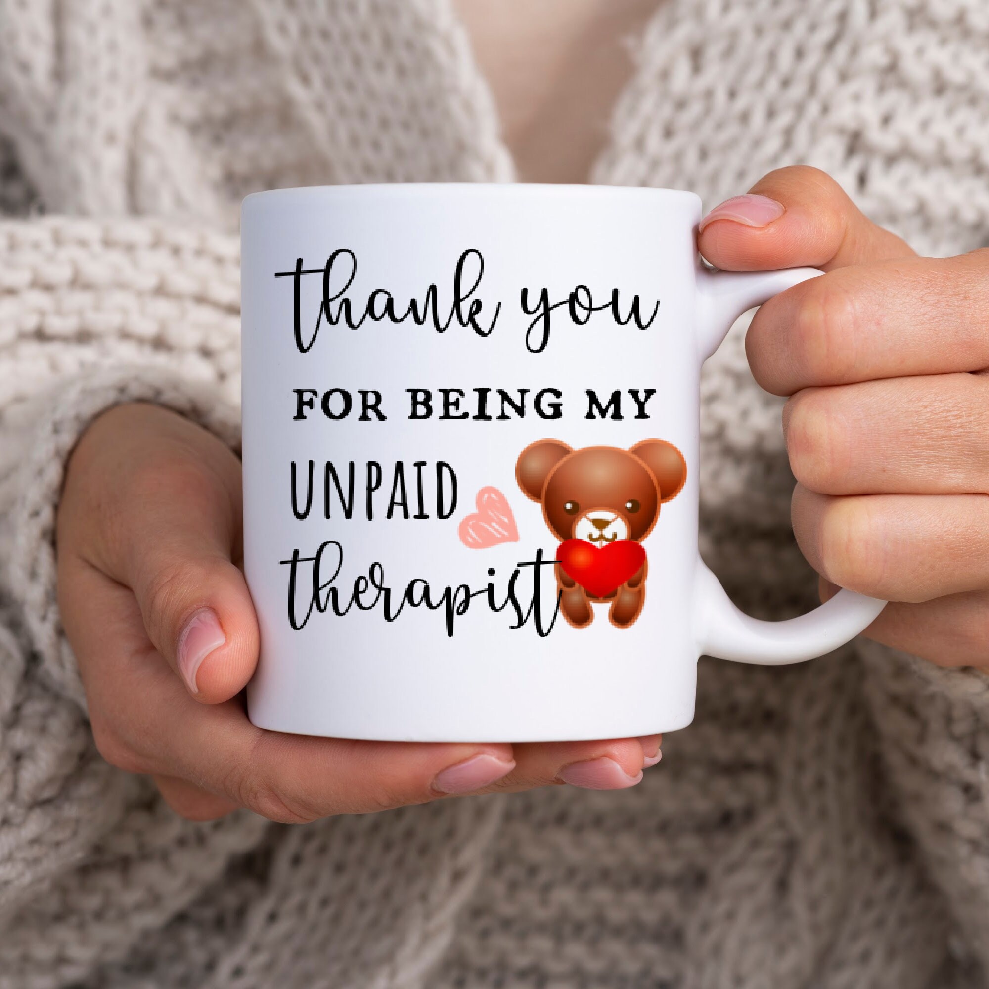 Thank You for Being my Unpaid Therapist Mug, Custom Best Friend gifts, Best Friend Mug, Friend Birthday Gift, BFF Gift Long Distance Friends