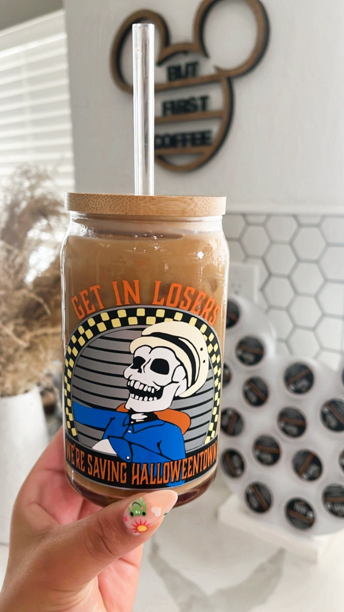 Halloween glass can, Haloweentown tumbler, Halloweentown, Get in losers, Custom cup, Halloween tumbler