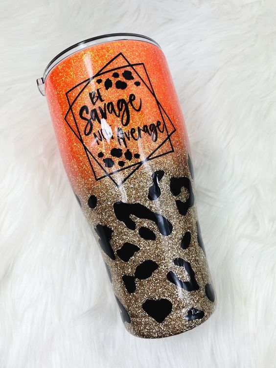 Be Savage Not Average Glitter Tumbler