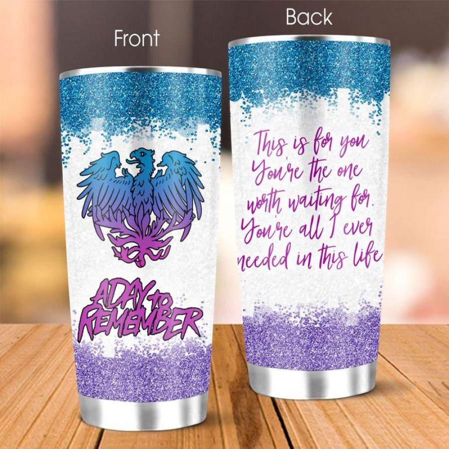 A Day To Remember Glitter Lyric 20oz Stainless Steel Tumbler