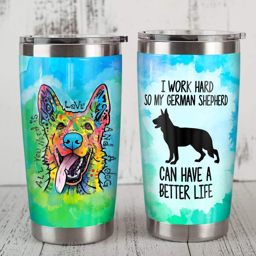 German Shepherd Dog Steel Tumbler JR2105 87O60