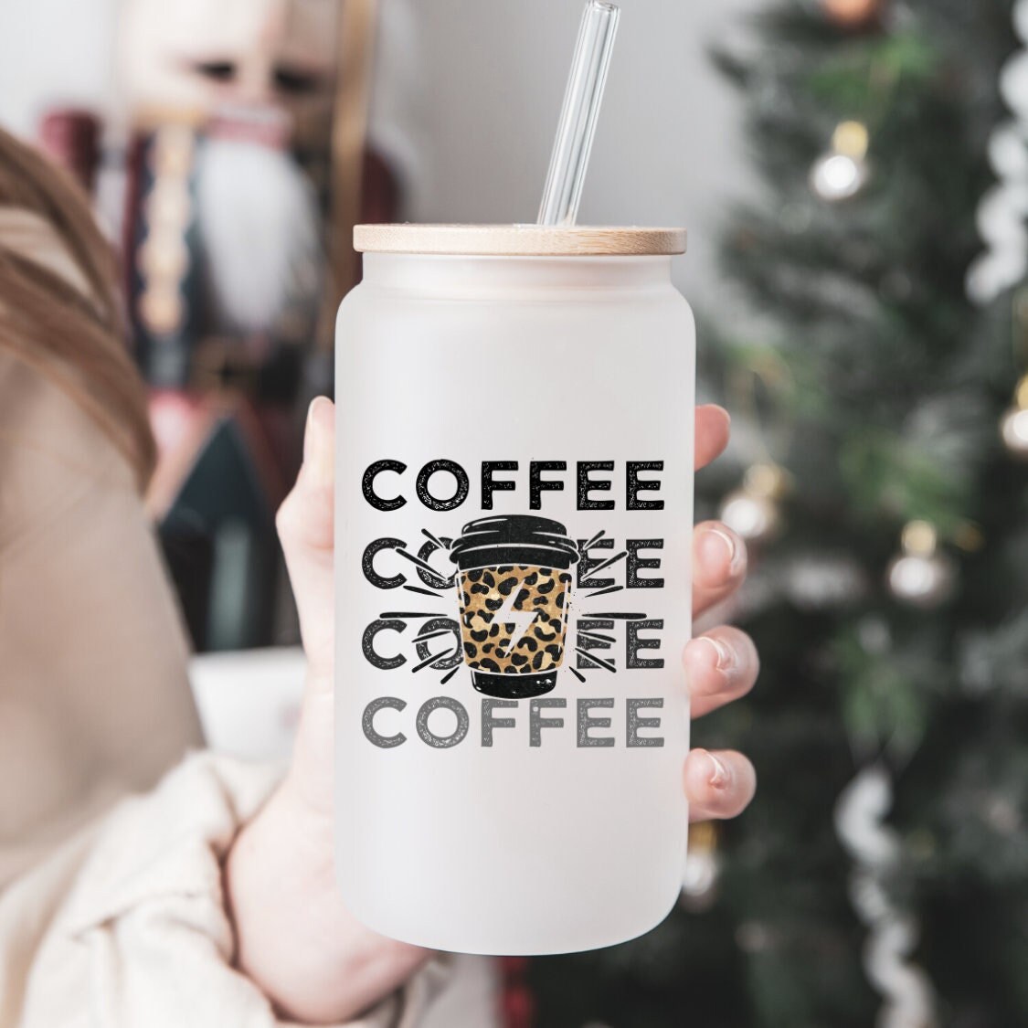 Coffee Lover Coffee Cup | Iced Coffee Cup Mug | Coffee Beer Can Glass | Gift for Her | Coffee Lover Gift | Beer Glass Jar | Coffee Glass