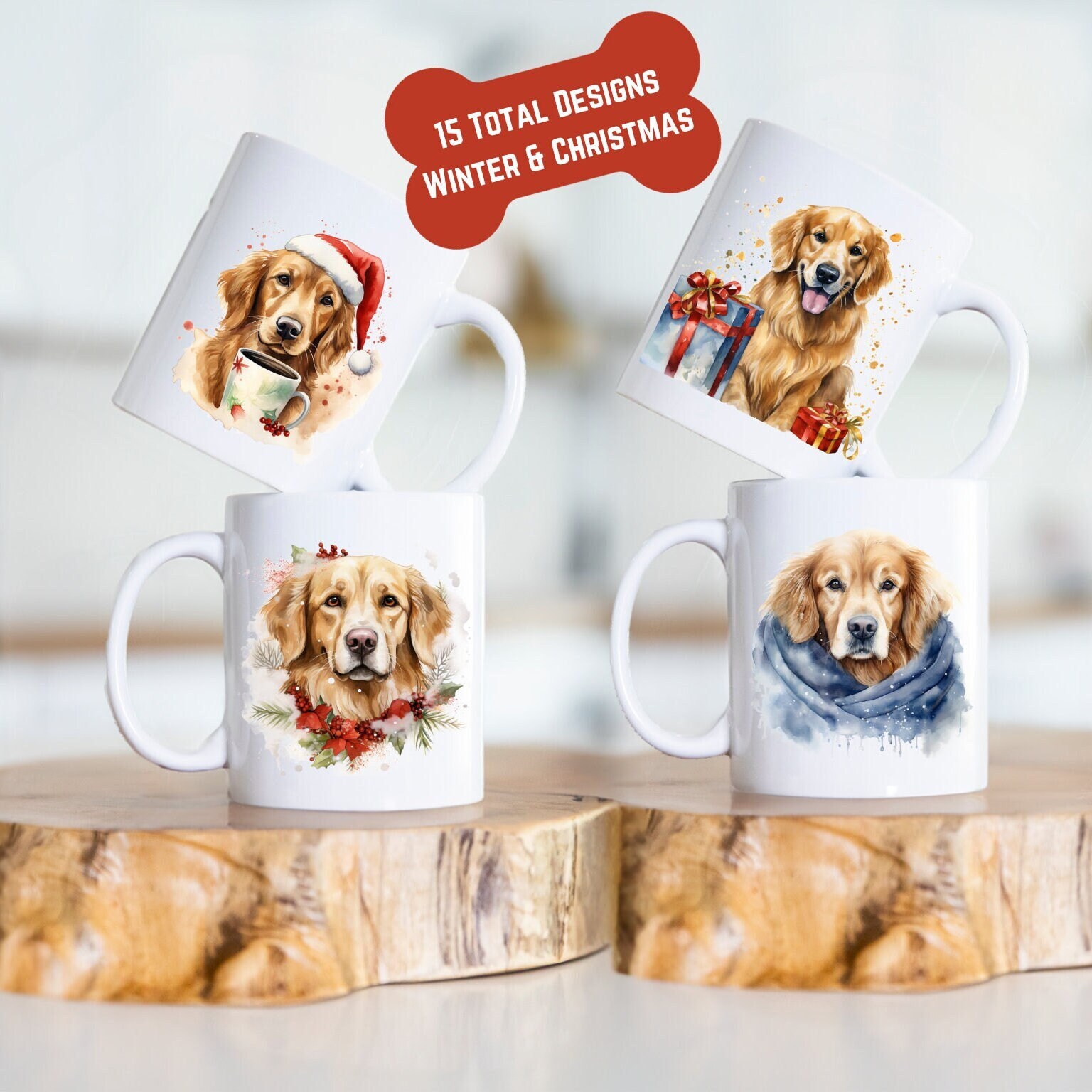 Golden Retriever Christmas  Mug | Dog Mom Gift | Golden Retriever Mug | Golden Winter Coffee Cup | Fur Mom Coffee Mug | Golden Retriever Mug