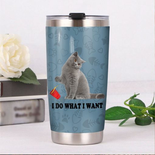 British Shorthair Cat Steel Tumbler, Gift For Mother, Valentines Day Gifts For Him, Gift For Parent, Good Gifts For Mom, Gift For Husband