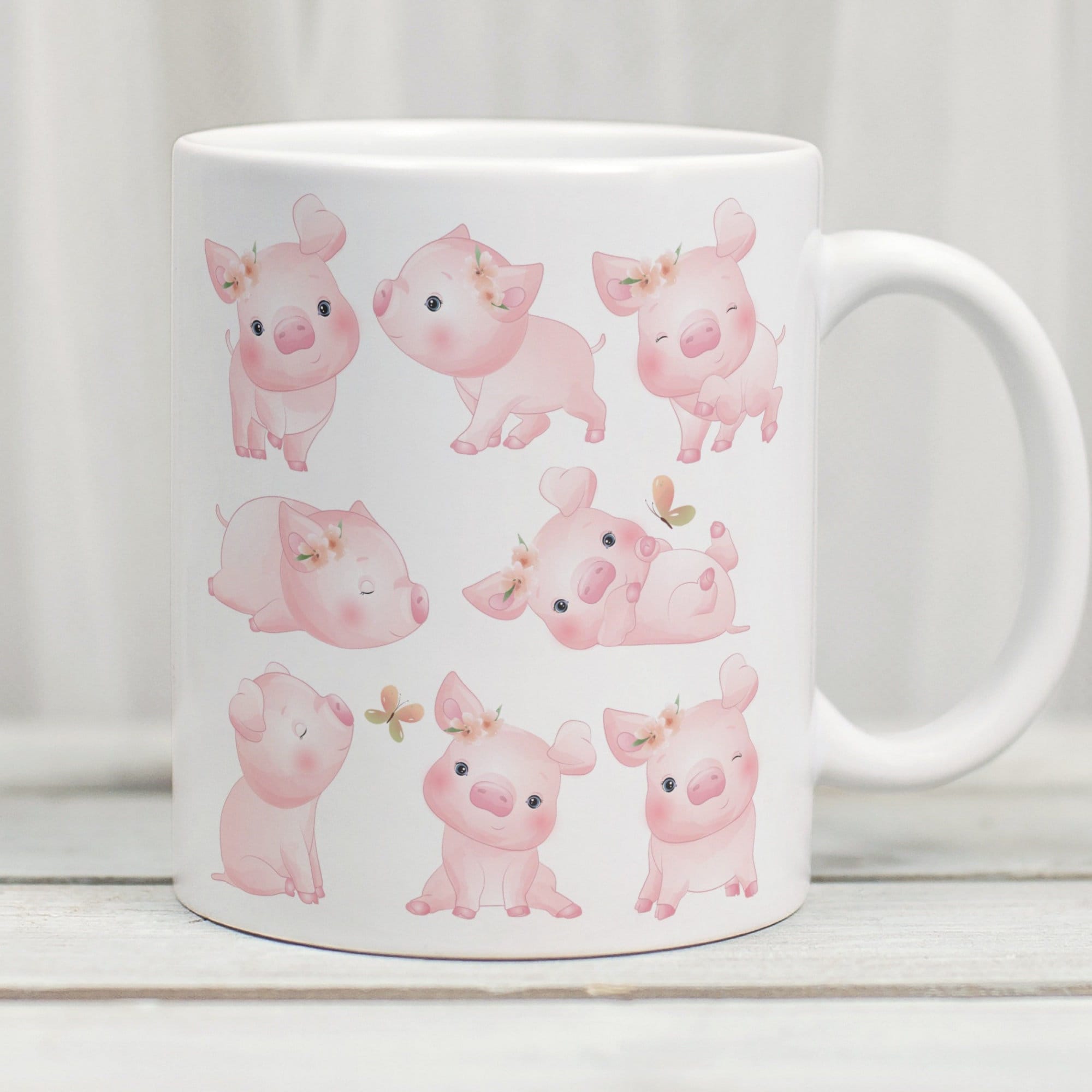 Cute Pig Mug, Pink Pig Coffee Cup, Pig Lover Mug, Pig Lover Gift, Watercolour Pig, Cute Pig Gift