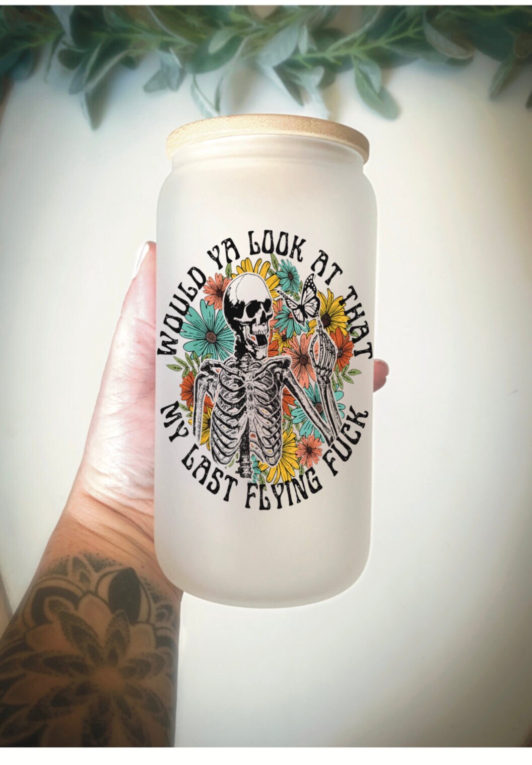 Last Flying F*ck tumbler/ Last Flying F*ck tumbler/ Custom Tumbler/ Skeleton tumbler