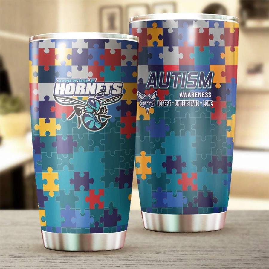 [Stainless Steel Tumbler 20 Oz] NBA112 Charlotte Hornets Stainless Steel Tumbler, Charlotte Hornets Steel Mug Autism Father Day gift, Mother Day gift