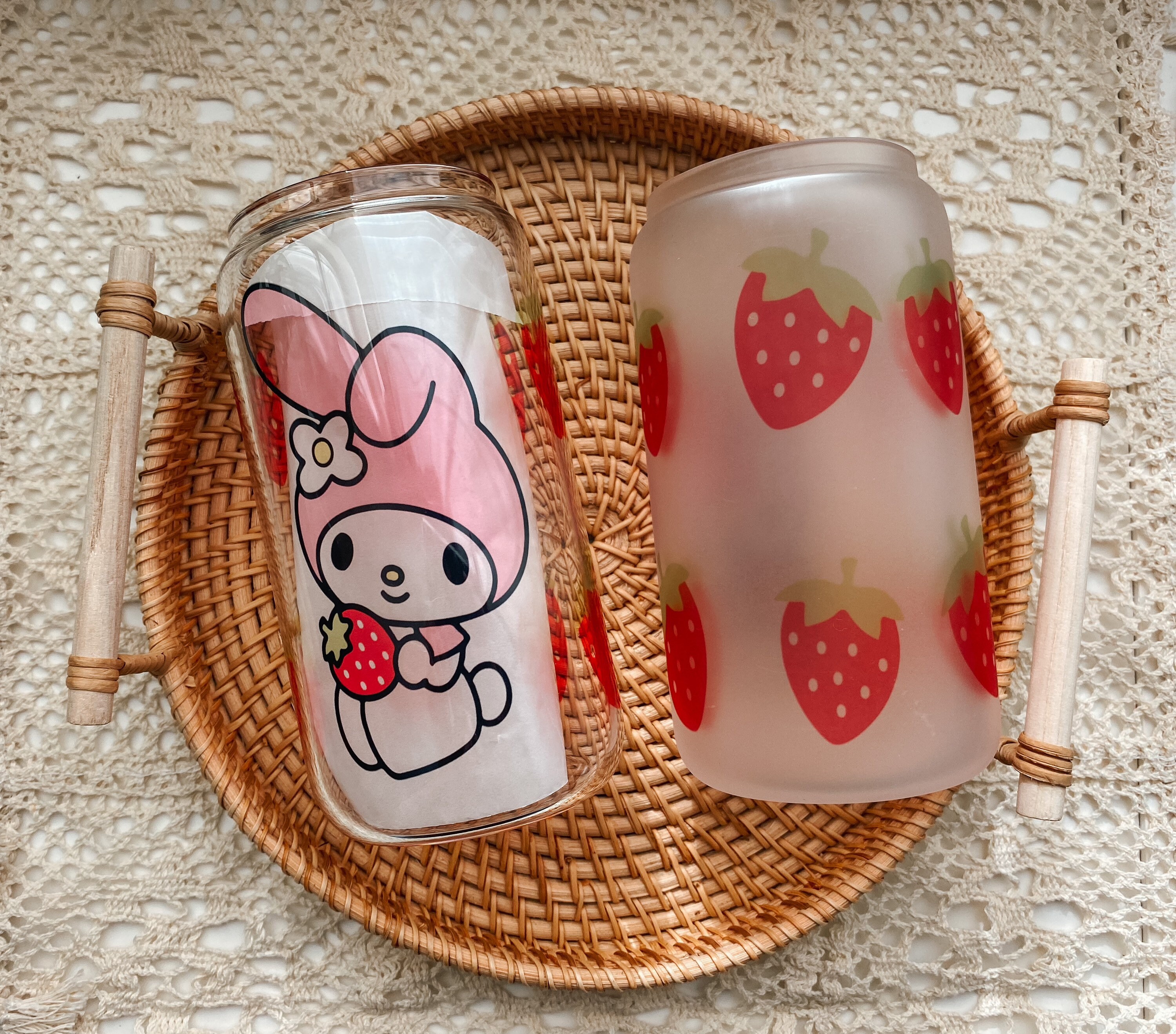 Character glass can cup | gifts for her | beer can glass | iced coffee glass | cute gifts |