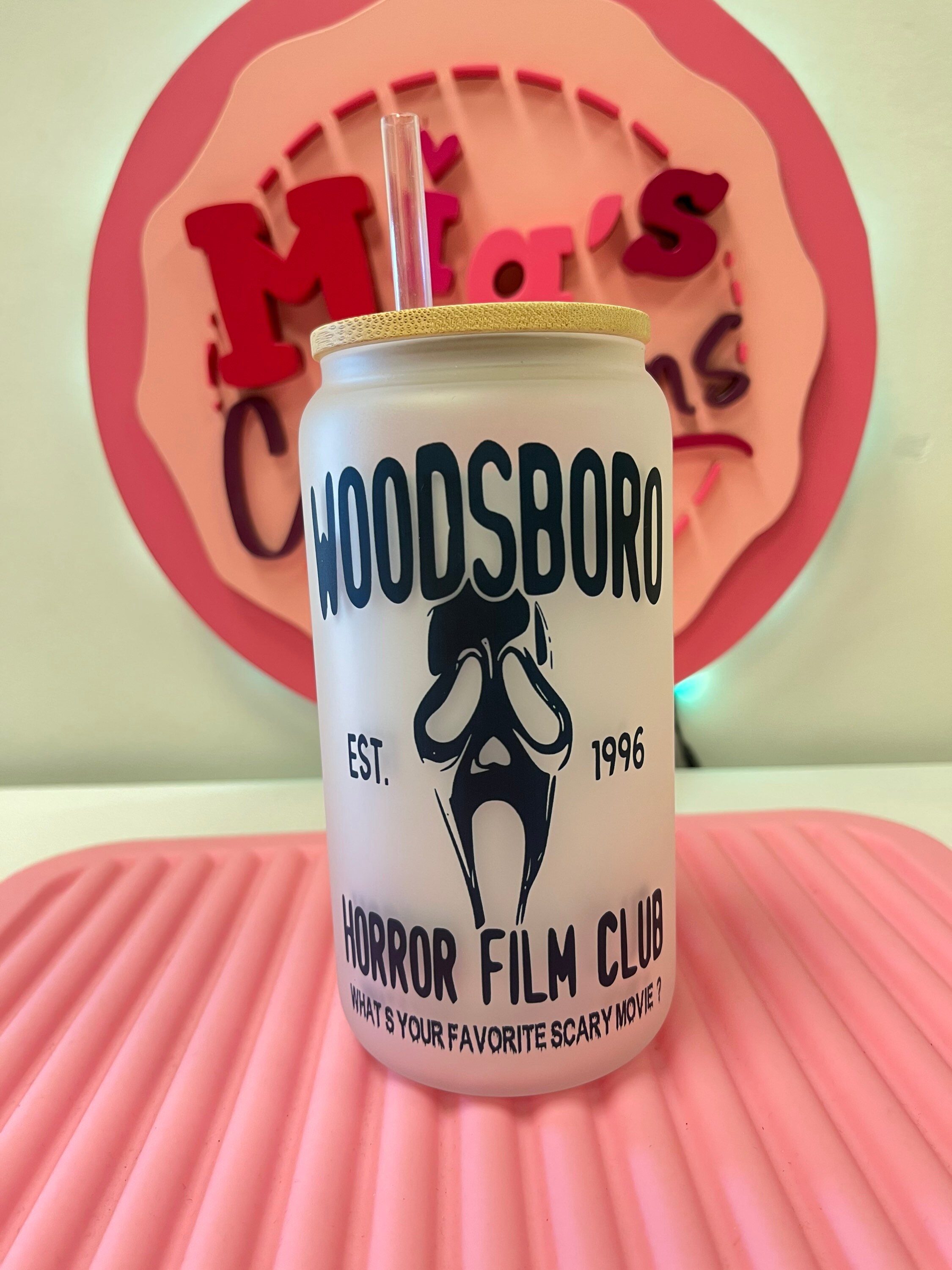 Scream frosted glass can, Woodsboro glass can, Scream movie