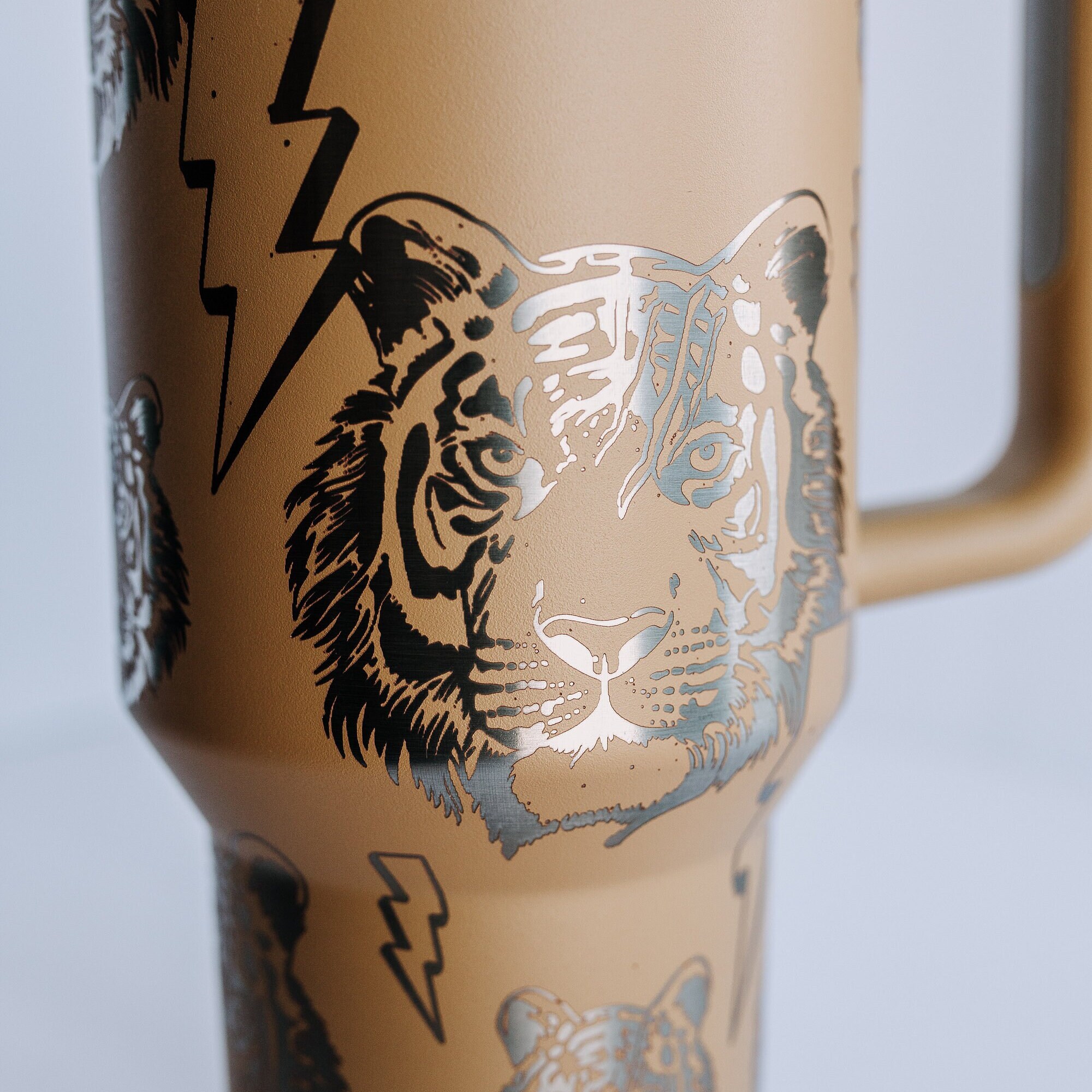 Stanley 40oz tumbler | Custom  Engraved with Tiger Lightening Bolt Design